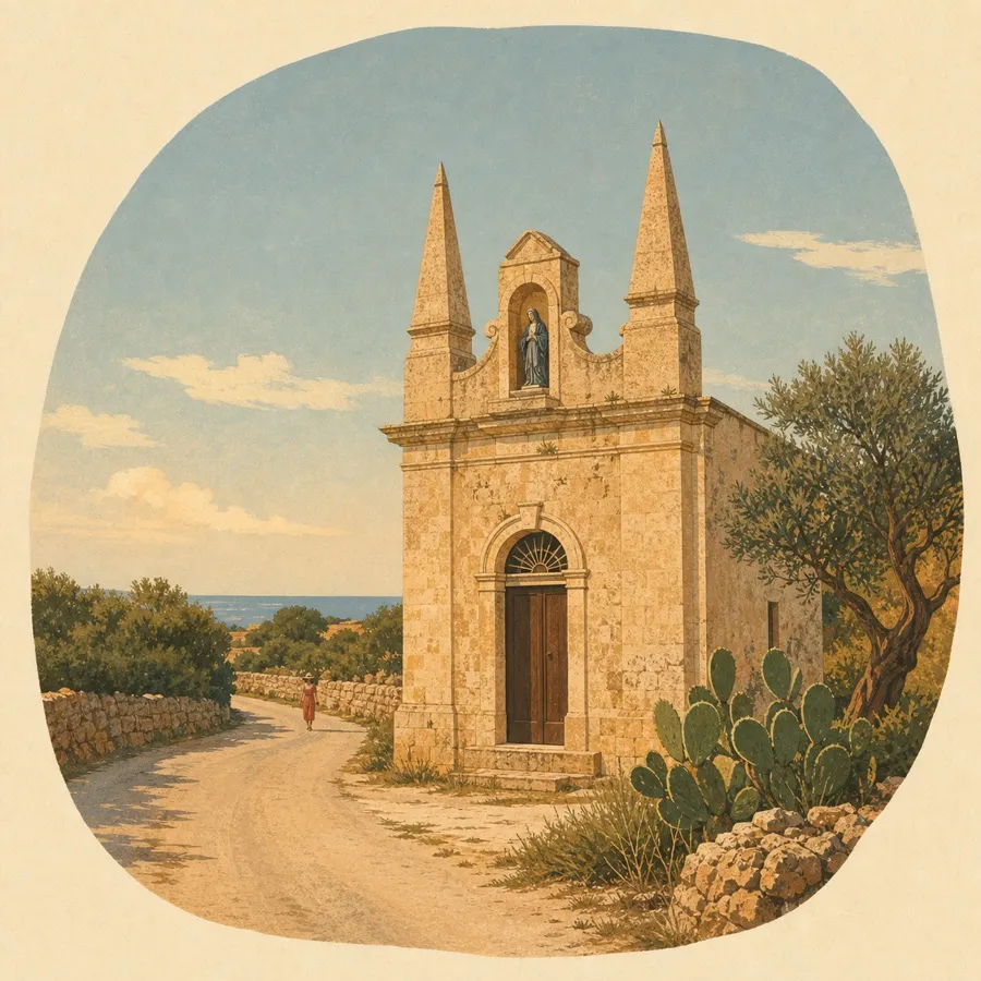 The twin pinnacles and simple rural setting