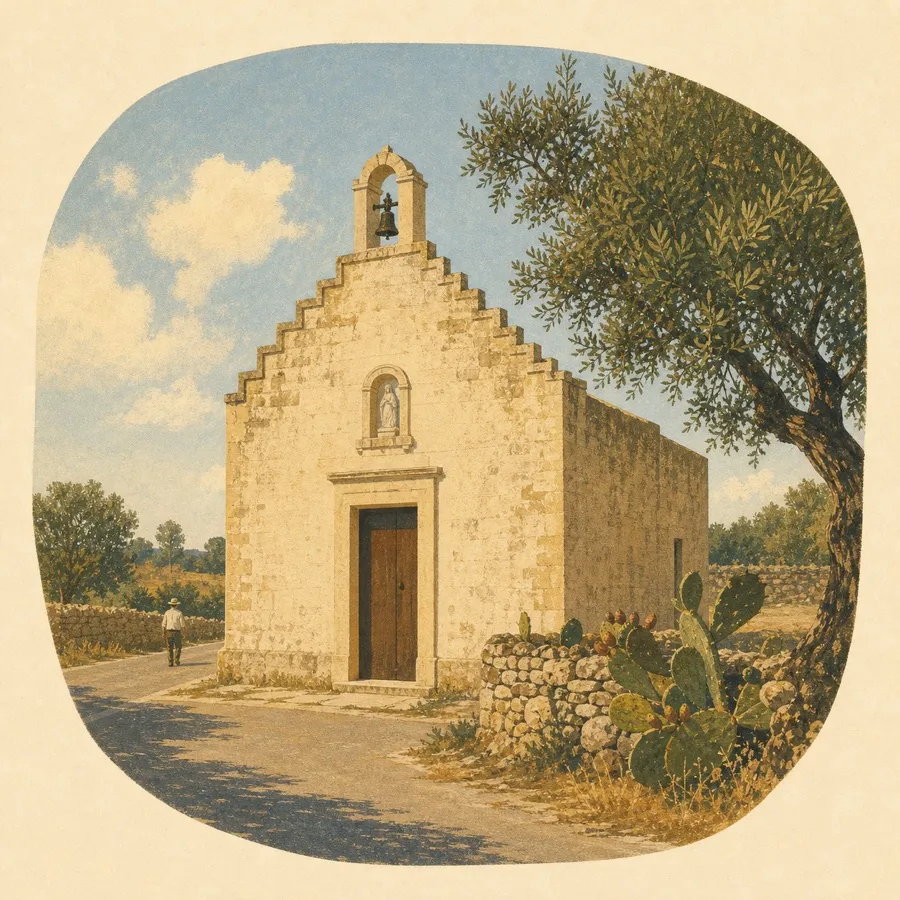 The bell gable and the chapel's position on the old road