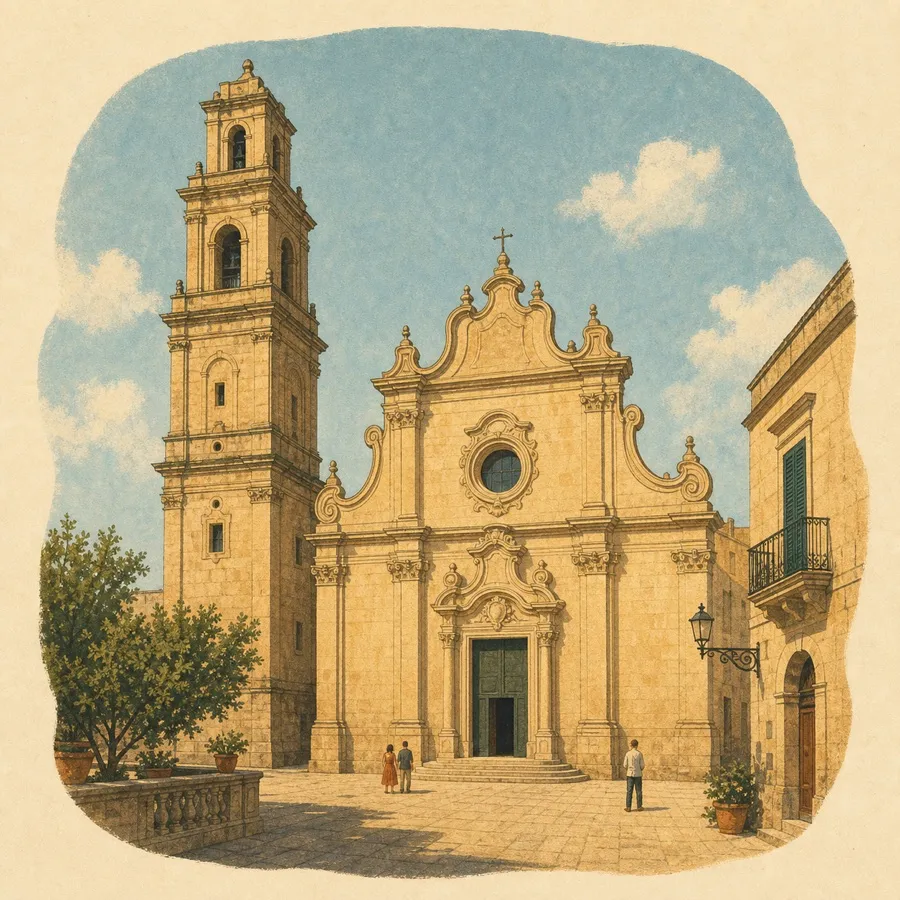 Rococo church façade and bell tower