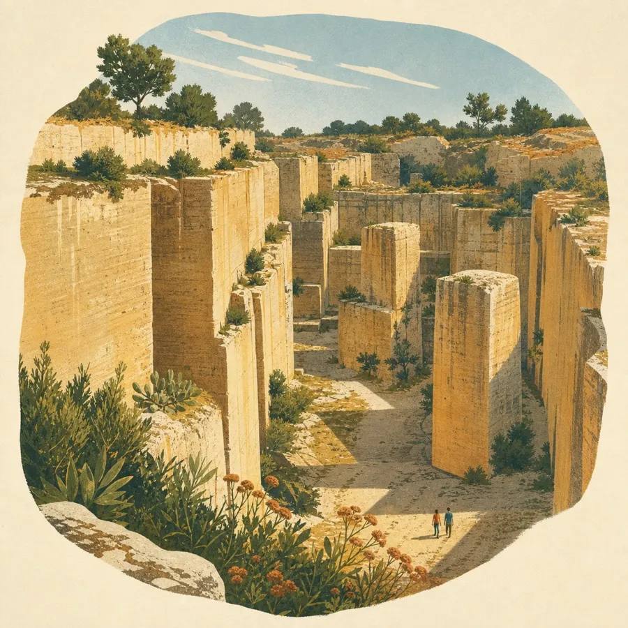 The sheer quarry faces and the direct link to Acquarica's built fabric